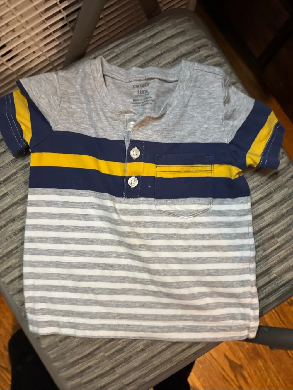 3-Piece Baby Outfit Set - Navy, Yellow, Gray & Tan size 18 months